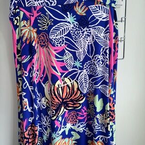 Maxi skirt / beach dress Lularoe XL bright floral pink blue